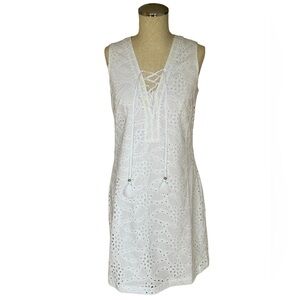 White House Black Market Eyelet Shift Dress White